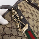GUCCI GG Canvas Web Sherry Line Tote Bag Beige Gold 137396 Auth mr2909-14