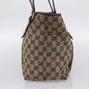 GUCCI GG Canvas Web Sherry Line Tote Bag Beige Gold 137396 Auth mr2909-5