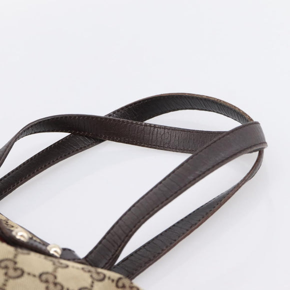 GUCCI GG Canvas Web Sherry Line Tote Bag Beige Gold 137396 Auth mr2909