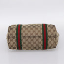 GUCCI GG Canvas Web Sherry Line Tote Bag Beige Gold 137396 Auth mr2909-9