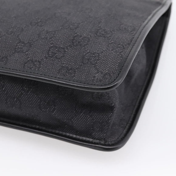 GUCCI GG Canvas Shoulder Bag Black 91762 Auth mr2911