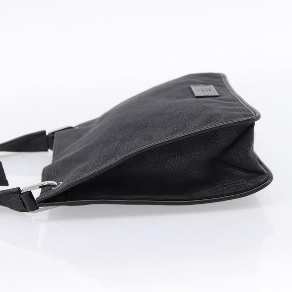 GUCCI GG Canvas Shoulder Bag Black 91762 Auth mr2911