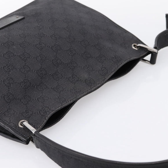 GUCCI GG Canvas Shoulder Bag Black 91762 Auth mr2911
