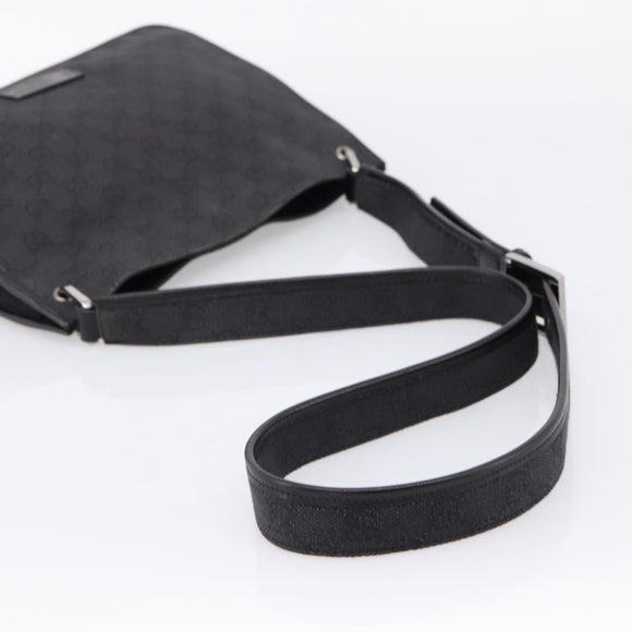 GUCCI GG Canvas Shoulder Bag Black 91762 Auth mr2911