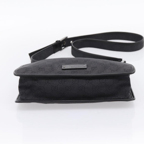 GUCCI GG Canvas Shoulder Bag Black 91762 Auth mr2911