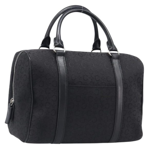 CELINE C Macadam Canvas Hand Bag Black Silver Auth mr2912