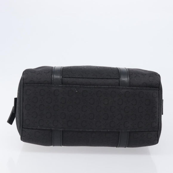 CELINE C Macadam Canvas Hand Bag Black Silver Auth mr2912