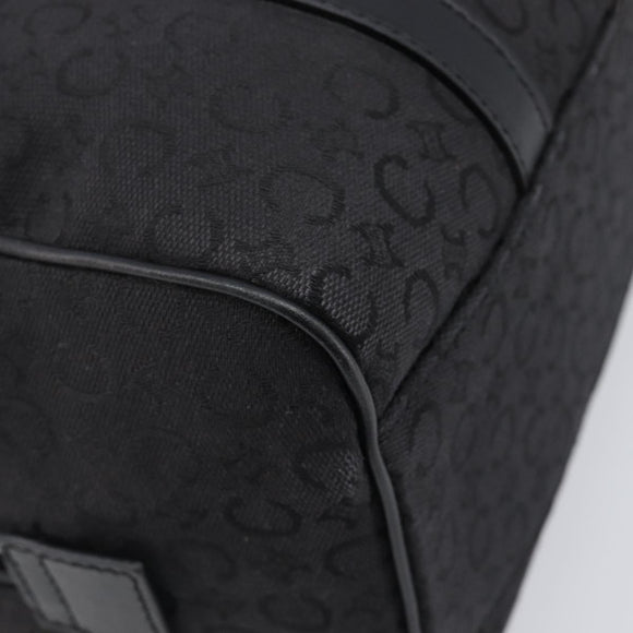 CELINE C Macadam Canvas Hand Bag Black Silver Auth mr2912