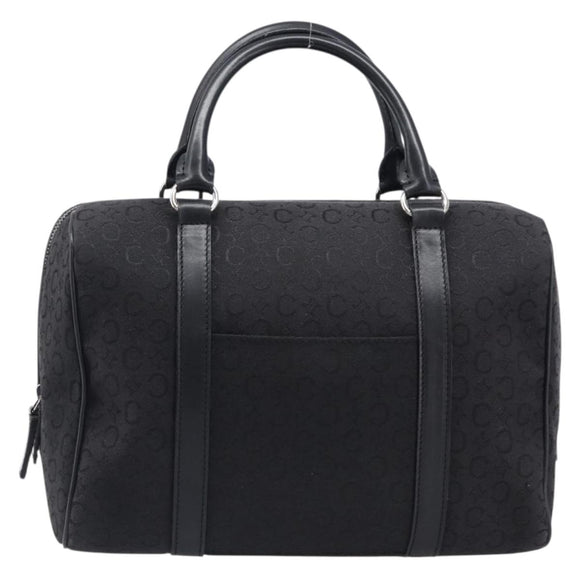 CELINE C Macadam Canvas Hand Bag Black Silver Auth mr2912