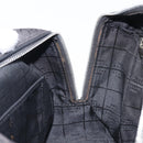 CELINE C Macadam Canvas Hand Bag Black Silver Auth mr2912-20