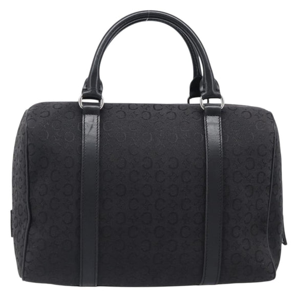 CELINE C Macadam Canvas Hand Bag Black Silver Auth mr2912
