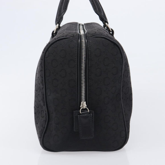 CELINE C Macadam Canvas Hand Bag Black Silver Auth mr2912