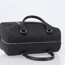 CELINE C Macadam Canvas Hand Bag Black Silver Auth mr2912-6