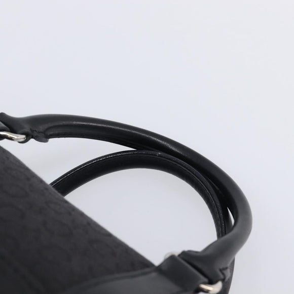 CELINE C Macadam Canvas Hand Bag Black Silver Auth mr2912