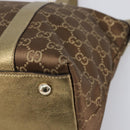 GUCCI GG Canvas Hand Bag Beige Gold 141470 Auth mr2913-11