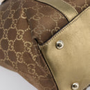 GUCCI GG Canvas Hand Bag Beige Gold 141470 Auth mr2913-12