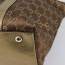 GUCCI GG Canvas Hand Bag Beige Gold 141470 Auth mr2913-13