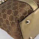 GUCCI GG Canvas Hand Bag Beige Gold 141470 Auth mr2913-14