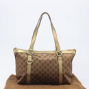 GUCCI GG Canvas Hand Bag Beige Gold 141470 Auth mr2913-26