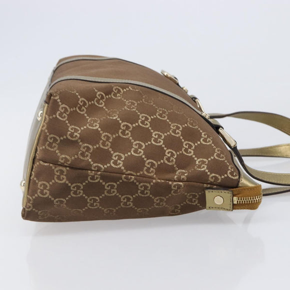 GUCCI GG Canvas Hand Bag Beige Gold 141470 Auth mr2913