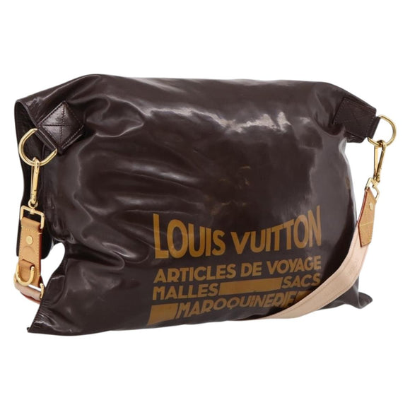 LOUIS VUITTON Raindrop Bethus Shoulder Bag Patent Brown LV Auth mr2916A
