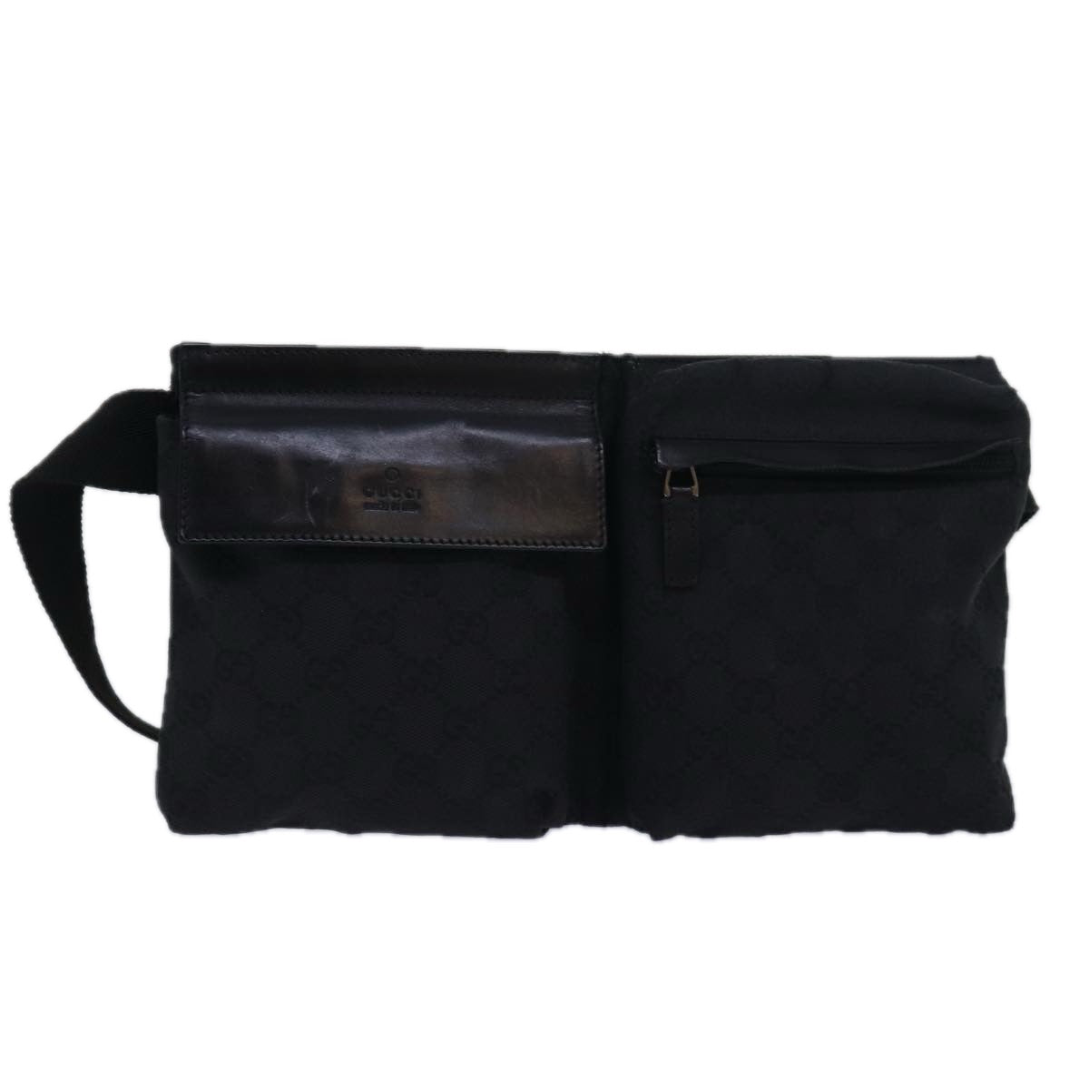 GUCCI GG Canvas Waist bag Black 28566 Auth mr292