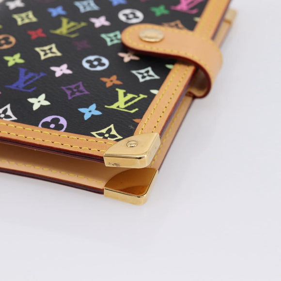 LOUIS VUITTON Monogram Multicolor Agenda PM Planner Black R20895 LV Auth mr2920V