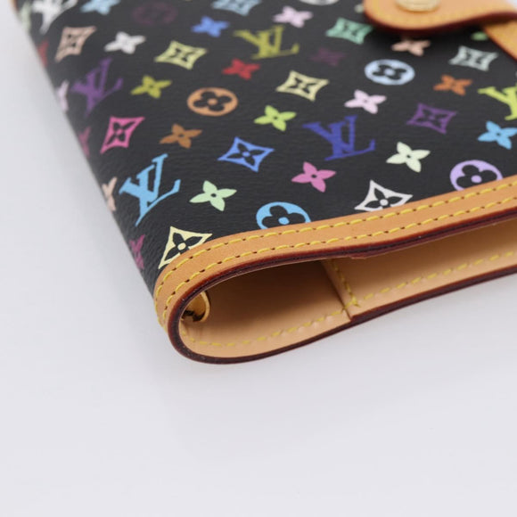 LOUIS VUITTON Monogram Multicolor Agenda PM Planner Black R20895 LV Auth mr2920V