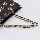 CHANEL Chain Hand Bag Canvas Black Gold Tone CC Auth mr2921A-7
