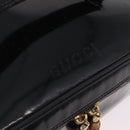 GUCCI Bamboo Vanity bag Cosmetic Pouch Patent Black 032 200159 0150 Auth mr2924-19