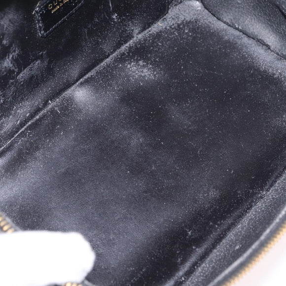 GUCCI Bamboo Vanity bag Cosmetic Pouch Patent Black 032 200159 0150 Auth mr2924