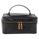 GUCCI Bamboo Vanity bag Cosmetic Pouch Patent Black 032 200159 0150 Auth mr2924-13