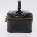GUCCI Bamboo Vanity bag Cosmetic Pouch Patent Black 032 200159 0150 Auth mr2924-3