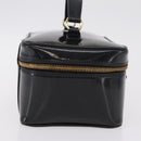 GUCCI Bamboo Vanity bag Cosmetic Pouch Patent Black 032 200159 0150 Auth mr2924-4