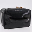 GUCCI Bamboo Vanity bag Cosmetic Pouch Patent Black 032 200159 0150 Auth mr2924-6