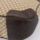 GUCCI Diamante Horsebit Shoulder Bag Canvas Beige Gold Tone Auth mr2925V-15