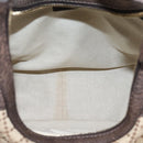 GUCCI Diamante Horsebit Shoulder Bag Canvas Beige Gold Tone Auth mr2925V-11