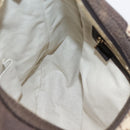 GUCCI Diamante Horsebit Shoulder Bag Canvas Beige Gold Tone Auth mr2925V-19