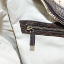 GUCCI Diamante Horsebit Shoulder Bag Canvas Beige Gold Tone Auth mr2925V-20