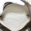 GUCCI Diamante Horsebit Shoulder Bag Canvas Beige Gold Tone Auth mr2925V-21