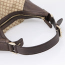 GUCCI Diamante Horsebit Shoulder Bag Canvas Beige Gold Tone Auth mr2925V-7