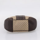 GUCCI Diamante Horsebit Shoulder Bag Canvas Beige Gold Tone Auth mr2925V-5