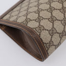 GUCCI GG Supreme Web Sherry Line Clutch Bag PVC Beige Gold 89 01 032 Auth mr2926-16