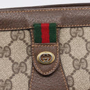 GUCCI GG Supreme Web Sherry Line Clutch Bag PVC Beige Gold 89 01 032 Auth mr2926-8