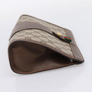 GUCCI GG Supreme Web Sherry Line Clutch Bag PVC Beige Gold 89 01 032 Auth mr2926-4
