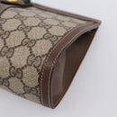 GUCCI GG Supreme Web Sherry Line Clutch Bag PVC Beige Gold 89 01 032 Auth mr2926-7