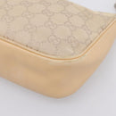 GUCCI GG Canvas Bamboo Hand Bag Beige Silver 001 3870 Auth mr2927A-10