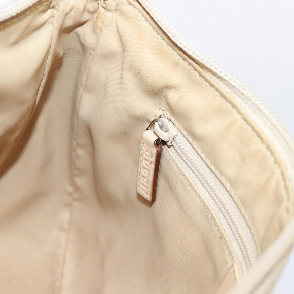 GUCCI GG Canvas Bamboo Hand Bag Beige Silver 001 3870 Auth mr2927A
