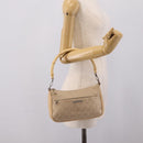 GUCCI GG Canvas Bamboo Hand Bag Beige Silver 001 3870 Auth mr2927A-26