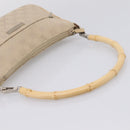 GUCCI GG Canvas Bamboo Hand Bag Beige Silver 001 3870 Auth mr2927A-7